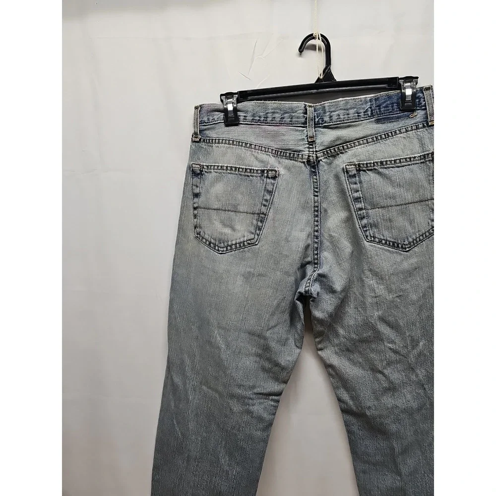 Levi Strauss Signature Men Blue Relaxed Fit Distressed Classic Denim Jeans 36x30